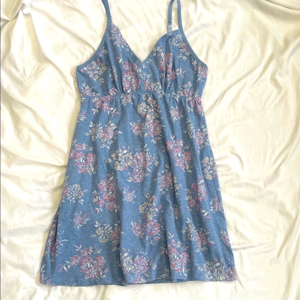 La Vie en Rose Floral Blue Spaghetti Strap Nighty. - Picture 9 of 15